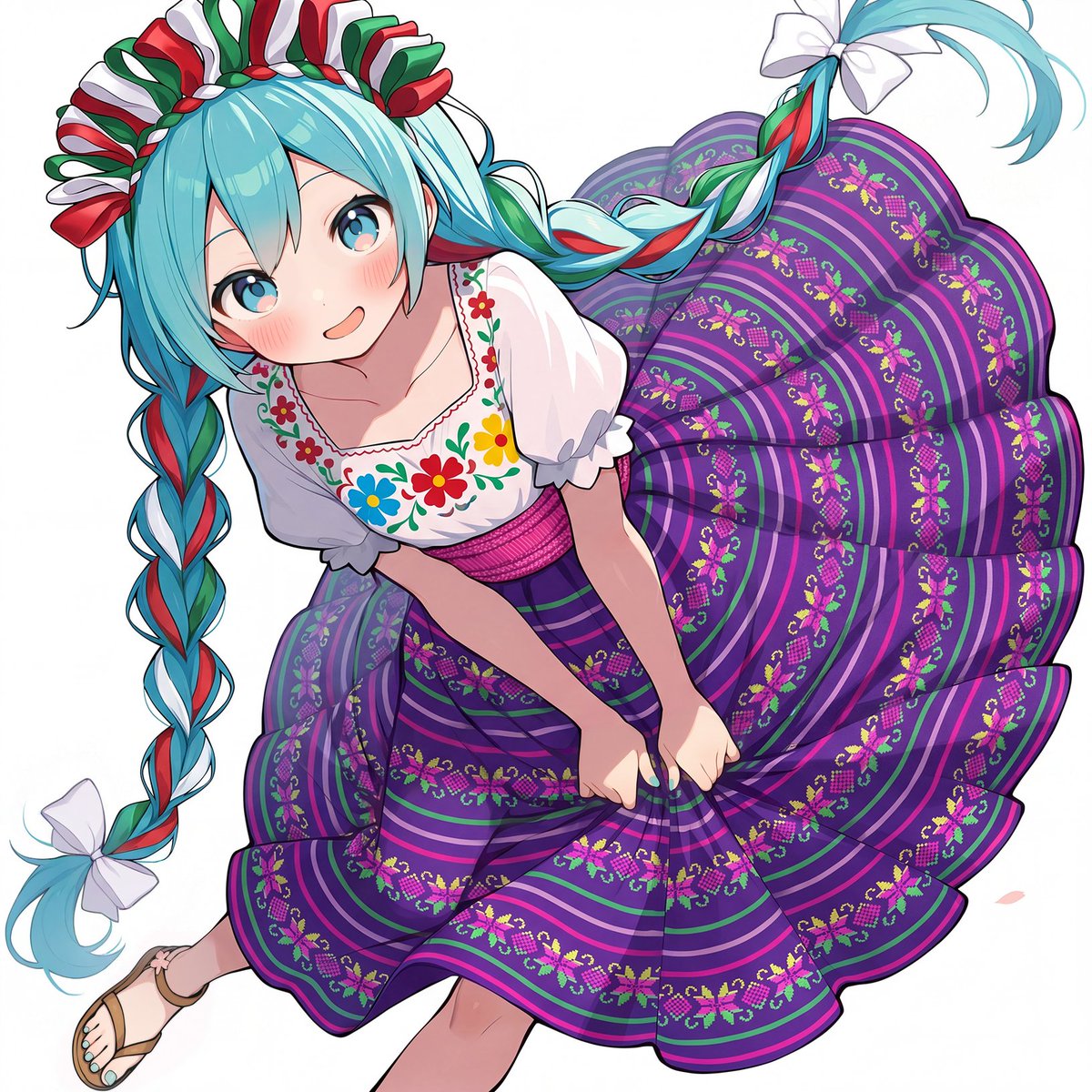Miku con un vestido mexicano / メキシコ風のドレスを着たミク / Miku in a Mexican dress #初音ミク