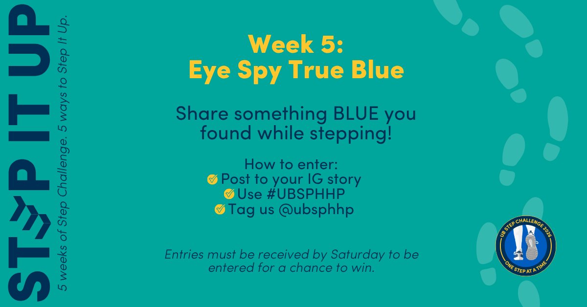 ubsphhp's tweet image. #UBTrueBlue 💙 Spot and share something blue during your steps for this week’s Step It Up challenge! Join us on Instagram @ubsphhp and tag us to enter. #UBSteps26 #UBSPHHP #UBuffalo
