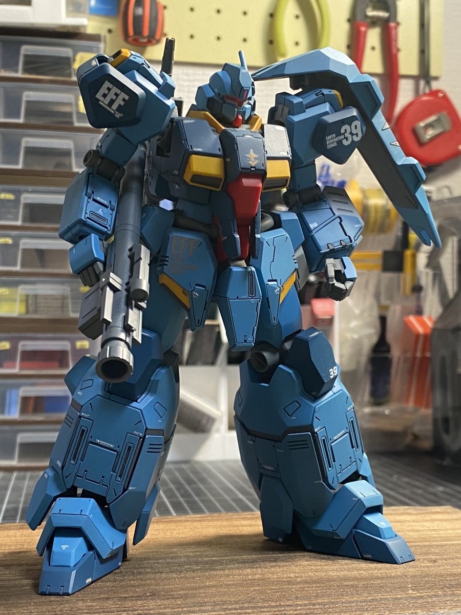 yamaneko311's tweet image. 撮影は後でやるとして...
HGグスタフカール　完成〜😸

今回の展示会でみずきさんのケッサリアへ載せる用として製作し、3週間でキッチリ仕上げました