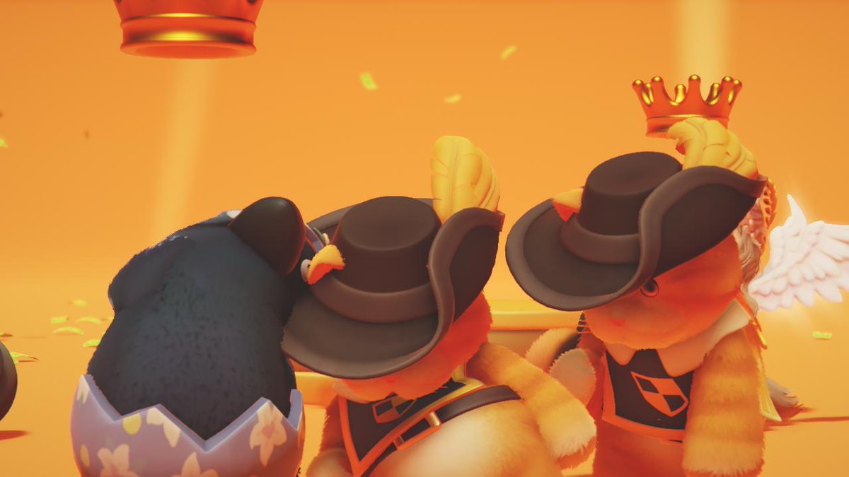 This_is_a_Gui's tweet image. 別チームの子がソードマキアートで合わせてきたと思ったら粘着…😭

別マッチではペアの子もお揃いにしてくれて、一緒に頑張ったのに表彰台で殴りかかってきた🥺

それでも一緒に撮ろうと頑張るマキアートが健気😿

仲間を掲げたり、ハグしに行ったり
愛のあるマキアートが大好き🐱💕

#PartyAnimals