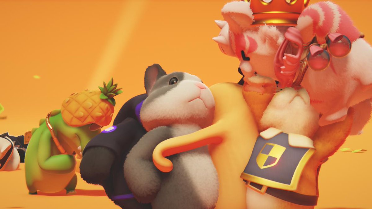 This_is_a_Gui's tweet image. 別チームの子がソードマキアートで合わせてきたと思ったら粘着…😭

別マッチではペアの子もお揃いにしてくれて、一緒に頑張ったのに表彰台で殴りかかってきた🥺

それでも一緒に撮ろうと頑張るマキアートが健気😿

仲間を掲げたり、ハグしに行ったり
愛のあるマキアートが大好き🐱💕

#PartyAnimals