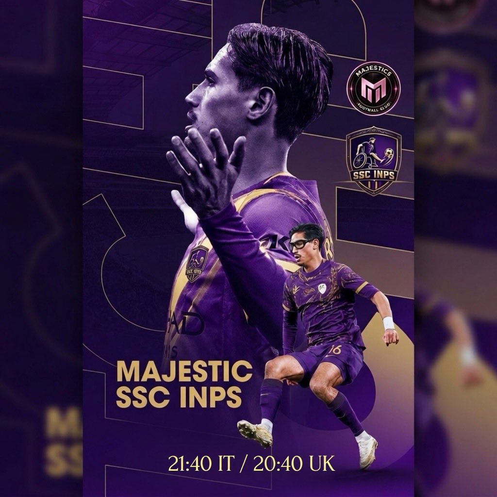 SSCINPS's tweet photo. MATCHDAY ⚽
Questa sera, sotto i riflettori, va in scena uno scontro che promette scintille.
MAJESTICS FC ⚔️ SSC INPS
Appuntamento alle ore 21:40.
Che il migliore vinca
Ma soprattutto… che vinca lo spettacolo! 🔥
Forza ragazzi, diamo tutto sul campo! 💪
#MajesticeSports #SSCINPS https://t.co/79CfuYnQ46