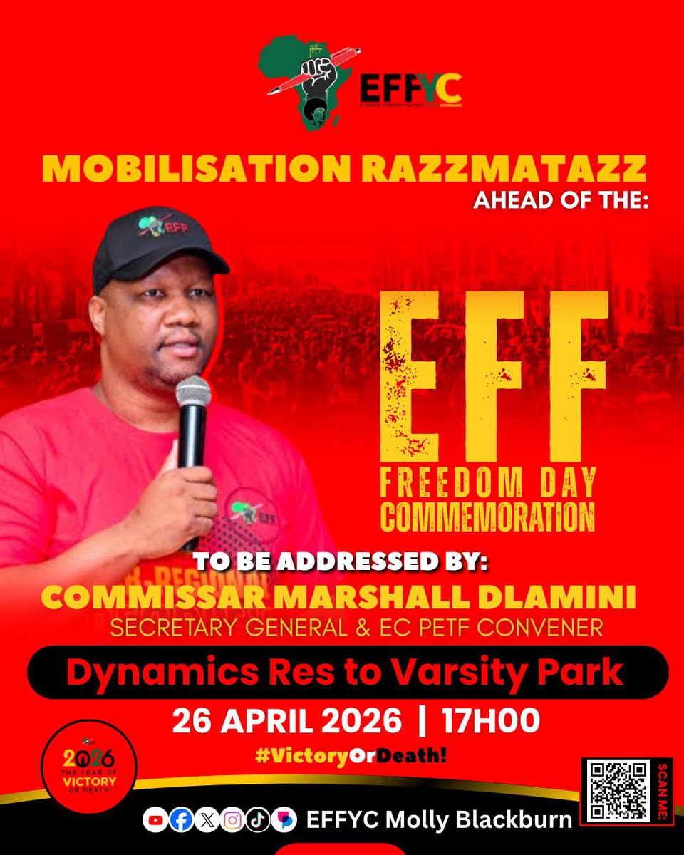 Sinawo_Thambo's tweet image. Final blitz ahead of the Freedom Day Commemoration to be addressed by EFF Secretary General Marshall Dlamini

We want Nelson Mandela University back. Esika Kesare ku Kesare!

#RegisterToVoteEFF