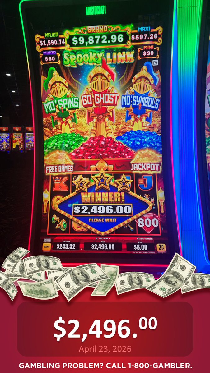 PID_Casino's tweet image. 🎰 Spin, match, WIN! Could today be your jackpot day? 

#JackpotVibes #LuckyDay 
GAMBLING PROBLEM? CALL 1-800-GAMBLER.