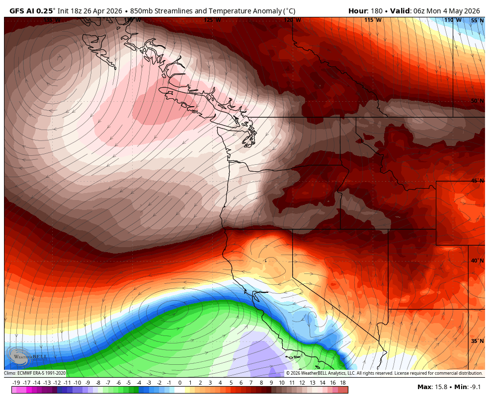 vlad_rad's tweet photo. Models ramping up on some real #heat going into the first week of May #BC. 28-30C possible areas.
#BCHeat #BCStormWatch #BCWx #PNW #News https://t.co/1WkmYVxShe