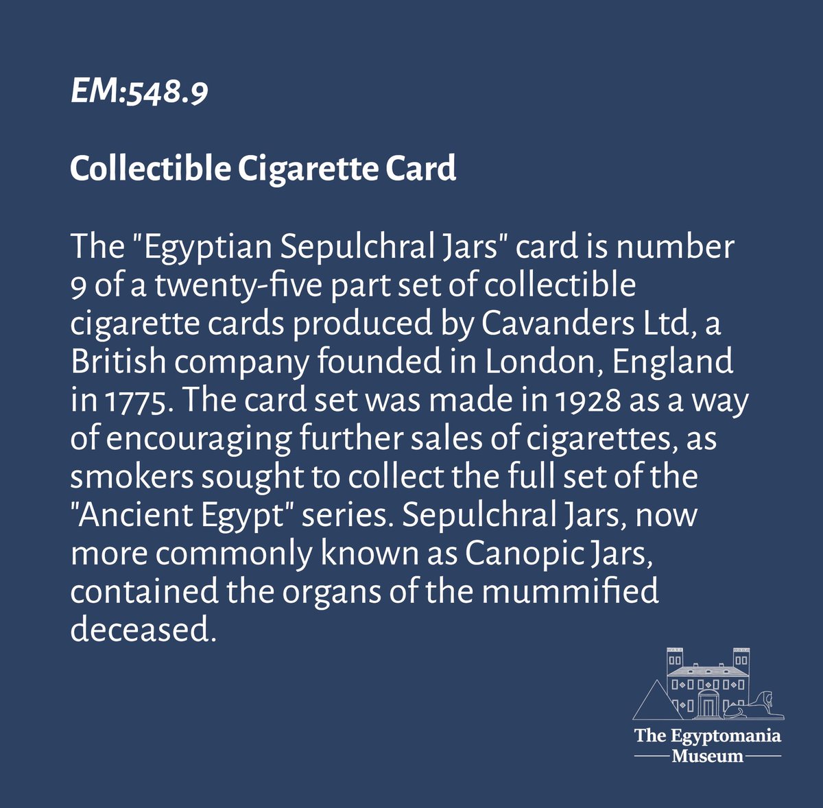 EgyptomaniaMuse's tweet image. Day 116 of #photoaday 

A collectible 1920s cigarette card, inspired by Tutmania following the discovery and emptying of the tomb of Tutankhamun from 1922 onwards

#365days #365daychallenge #365photodaychallenge