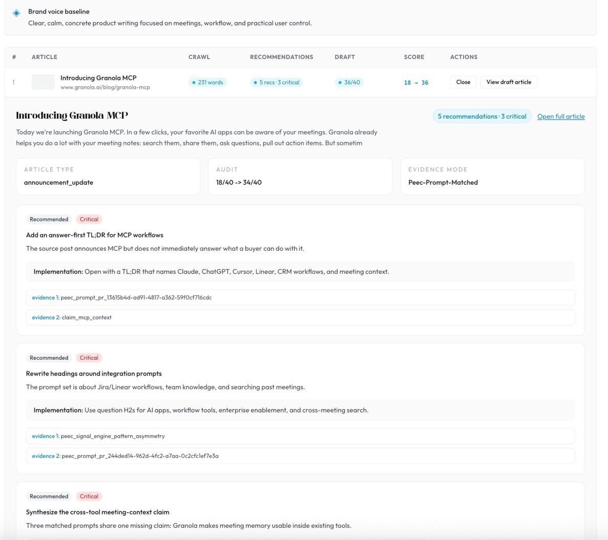 pistaccioeth's tweet photo. most company blogs were written for google search. that's why they're now invisible in chatgpt and perplexity.

we just open-sourced one of our internal multi-agent workflows that fixes that. point it at any blog. it tells you what's missing, then rewrites the articles for you 🧵 https://t.co/By5WdYMtFp