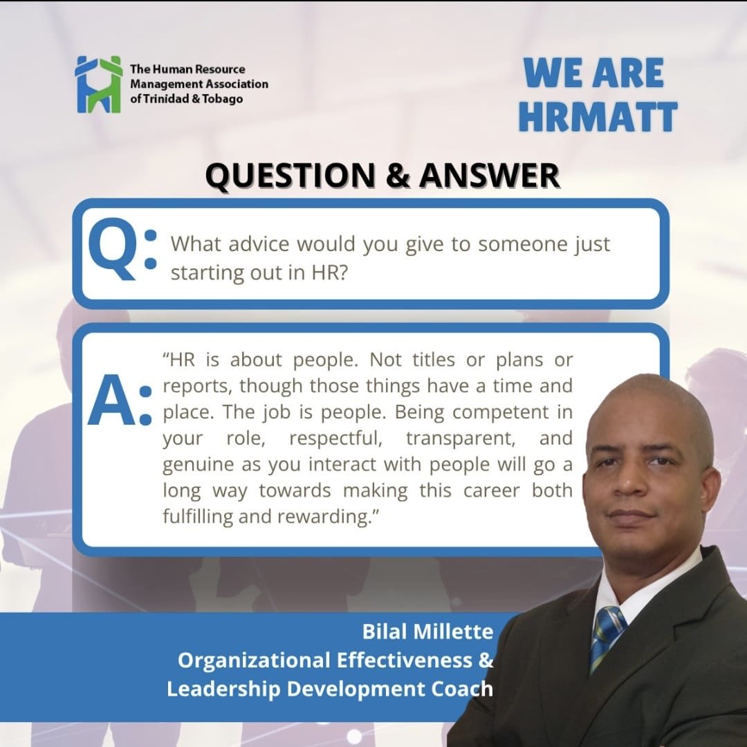 HRMATT1's tweet image. ✨ We Are HRMATT ✨

This week: Bilal Millette—Leadership Development Coach—reminds us HR is about people first. Be competent, respectful, transparent &amp;amp; genuine.

💙 You could be next!

#WeAreHRMATT #HRCommunity #LeadershipVoices