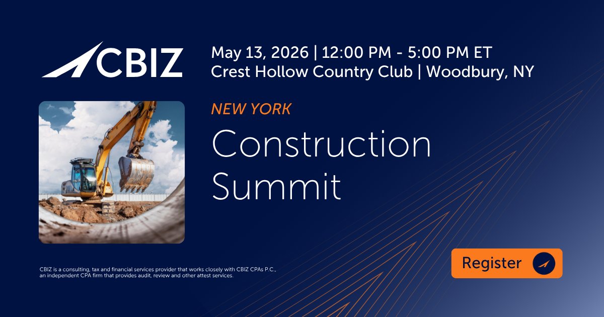 JoeNatarelli's tweet image. Construction leaders, don’t miss this.

The CBIZ New York Construction Summit brings 150+ industry pros together to tackle margins, labor, and what’s ahead with insights from Anirban Basu. okt.to/pzuS69

#ConstructionIndustry #EconomicOutlook #CBIZ