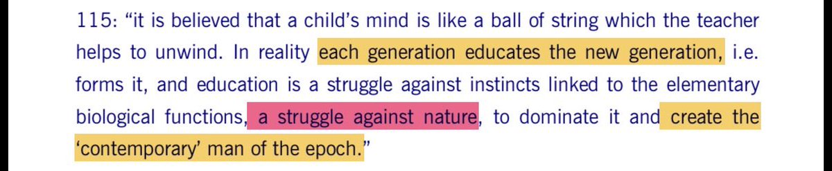 education, as a continuous struggle against nature.
