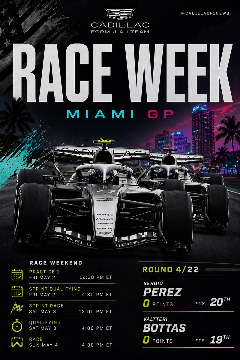 CadillacF1News_'s tweet photo. RACE WEEK https://t.co/HR41oRemX0