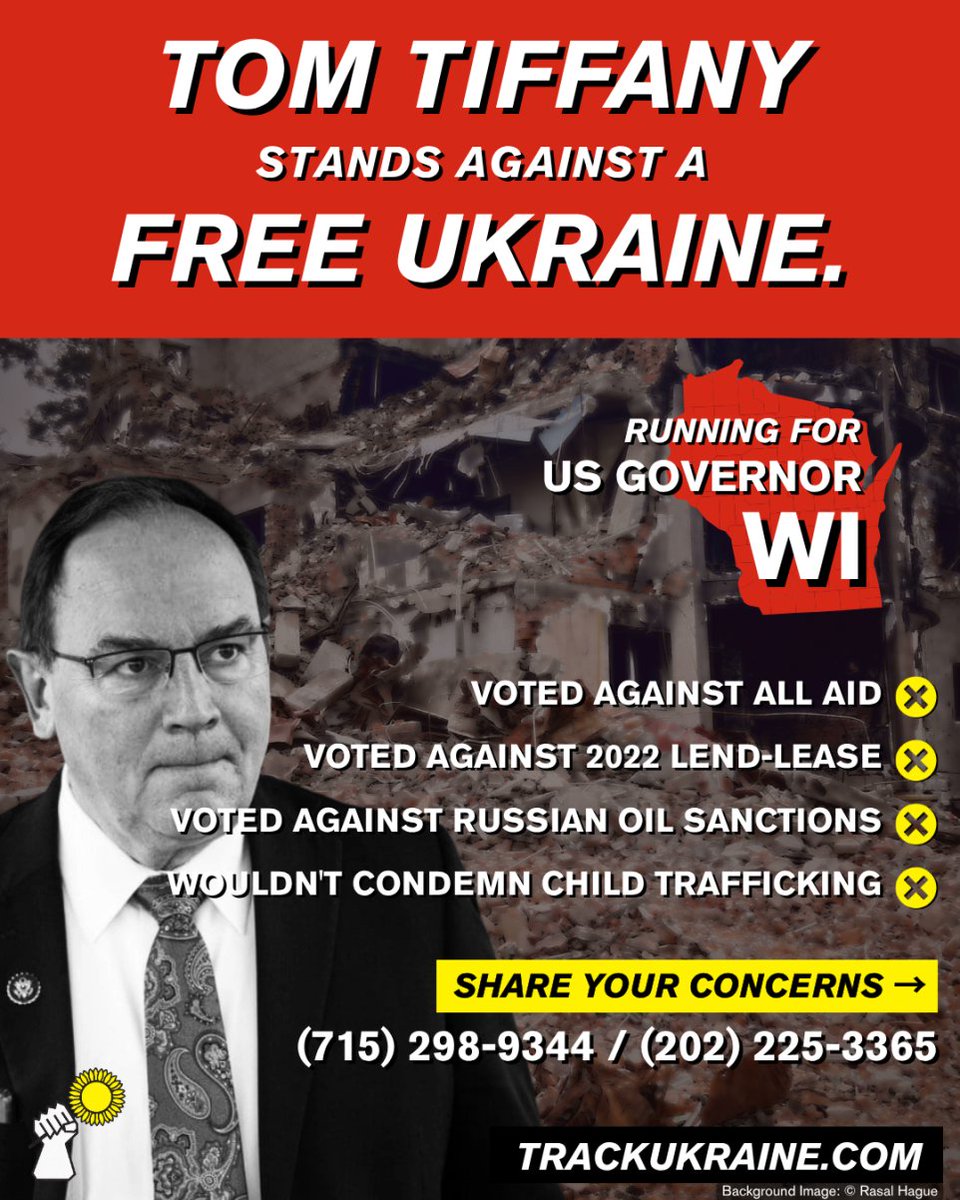 Congressman <a href="/TomTiffanyWI/">Tom Tiffany</a> has been against supporting Ukraine since the very start of the war. Voting against all support in aid, lend-lease, and even legislative condemnations. Defending his votes by saying it would deplete U.S. stockpiles. As talks failed, he had no new plan.