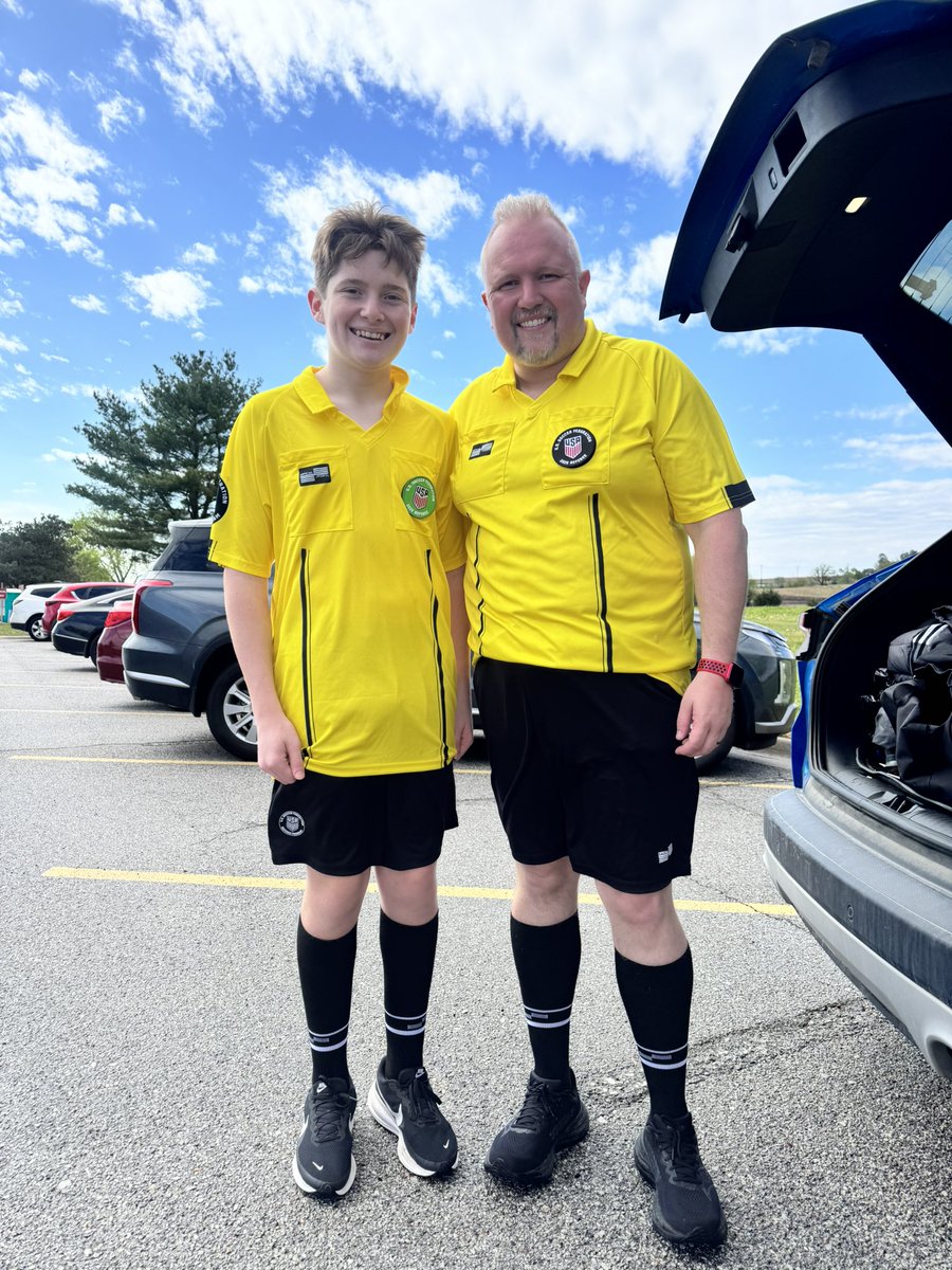 pointy007's tweet photo. Soccer/Proper Football is a large part of my life! Playing &amp; coaching and even when I’m at home l,I love watching!

Today. Eli and I officiated our very first match together.

To get to do something with my son on the field brings a whole new level of joy!

@NRDP_Soccer 

#family https://t.co/pN4Bhhs61J