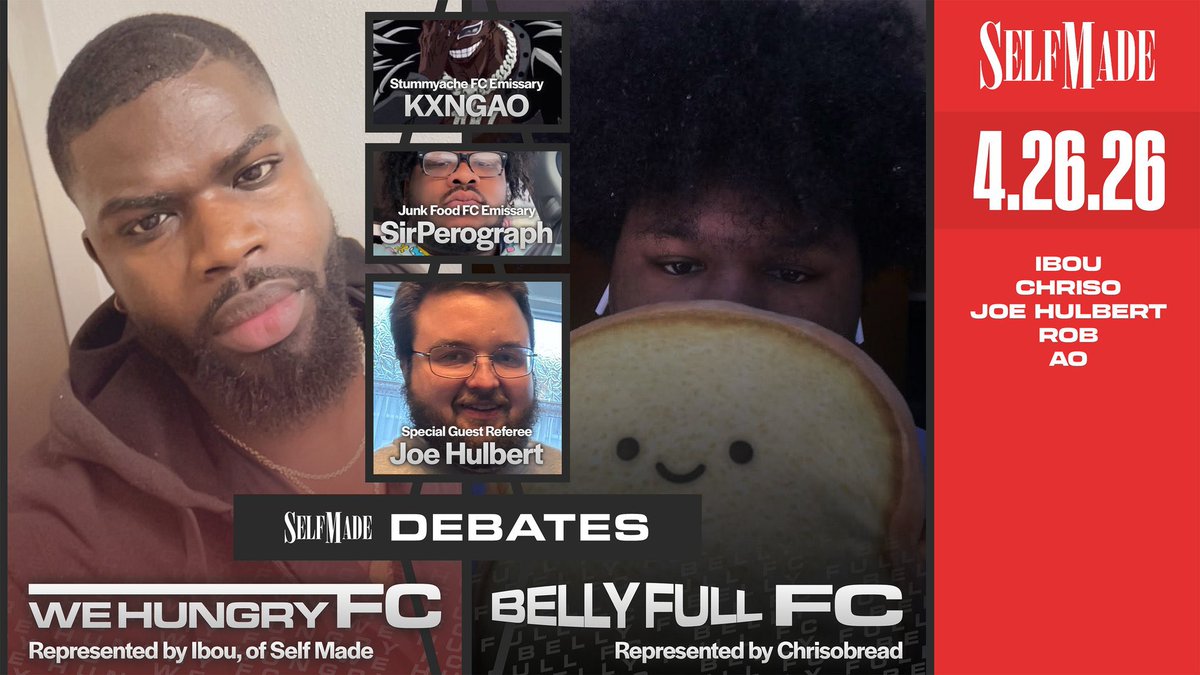 BackupHangman's tweet photo. The moment has arrived. 

#SelfMadeDebates is LIVE!!

IBOU VS CHRIS
#WEHUNGRY vs #BELLYFULL
NJPW vs AEW

JOIN ME. SUPPORT ME.

ITS TIME FOR WAR

https://t.co/mMTjx7VeLX https://t.co/NjMACANRtL