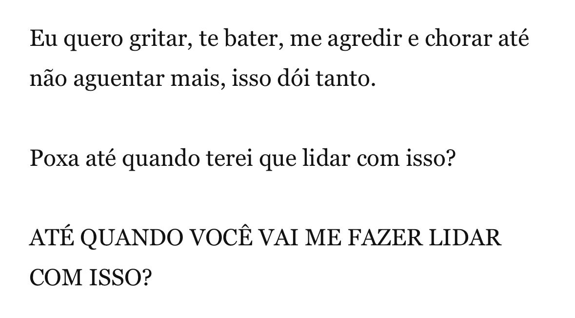Baixei o Wattpad pq queria ler fanfic e descobri que eu fazia wattpad de diário em 2022 (foi um momento tão traumático que eu não lembrava disso nem fudendo) 

Pqp só barra pesada que eu estava passando, faz muito sentido eu não me lembrar disso 😀