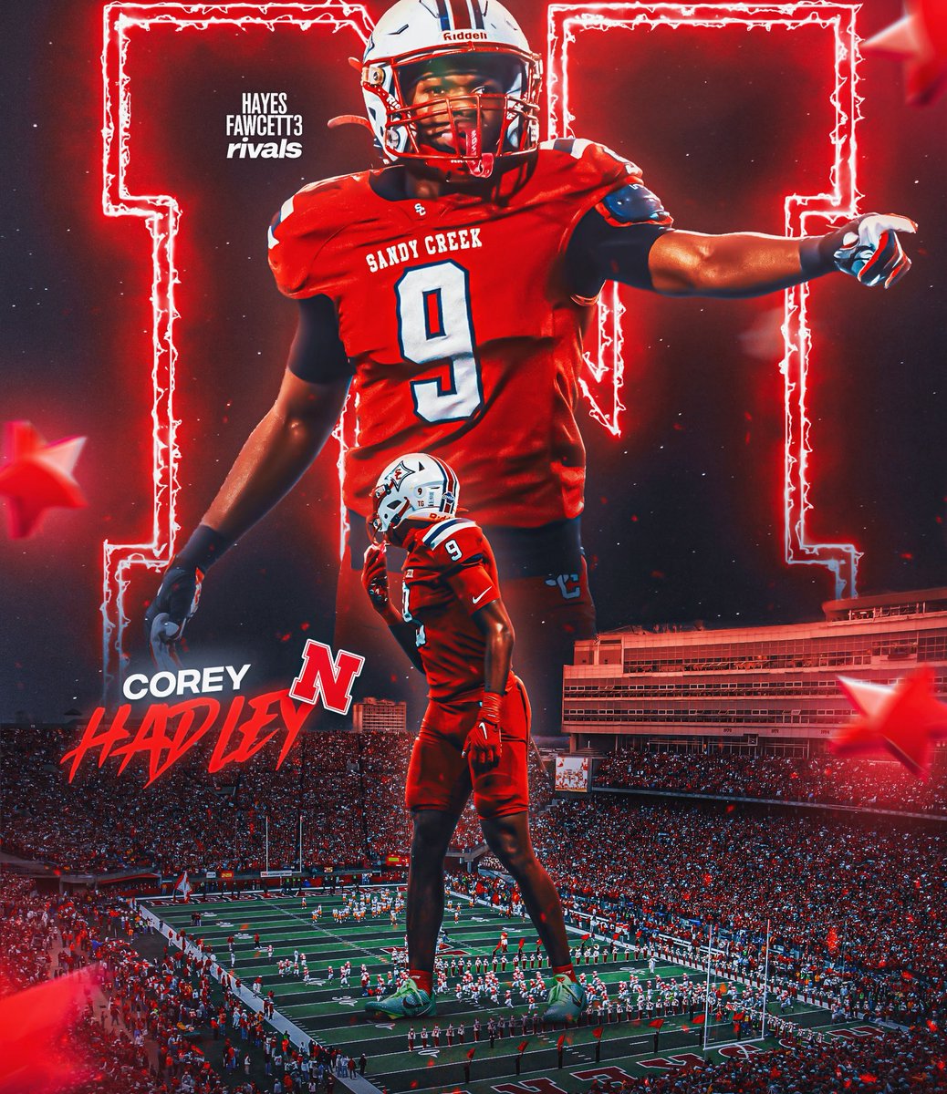 Hayesfawcett3's tweet image. BREAKING: Four-Star Safety Corey Hadley has Committed to Nebraska, he tells me for @Rivals

The 6’1 192 S chose the Cornhuskers over Georgia Tech, Mississippi State, and Purdue

He’s the No. 7 Safety in the 2027 Class (per Rivals Industry)

on3.com/rivals/corey-h…