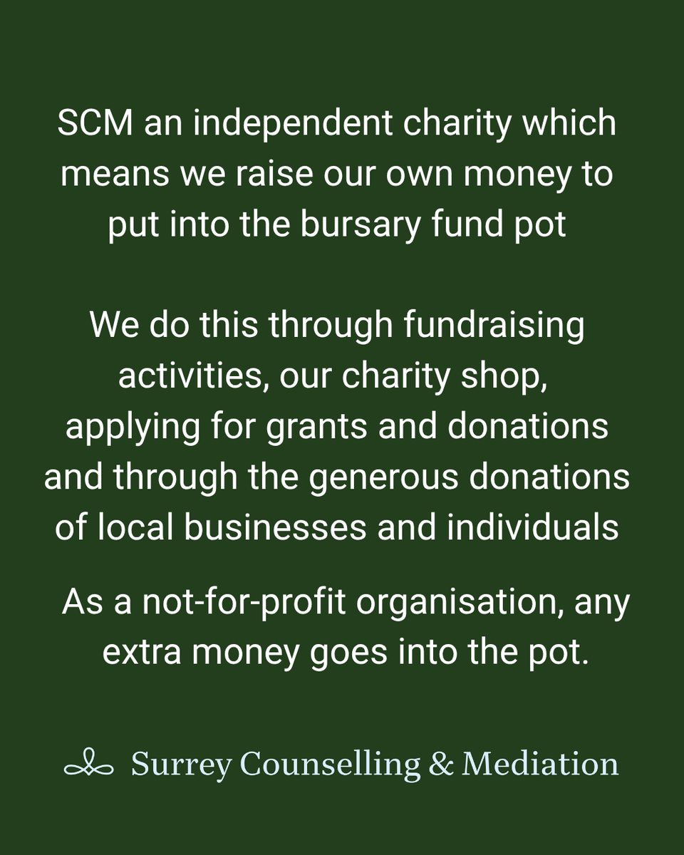 SurreyCM's tweet image. As a charity, we do not want finances to be a barrier to someone receiving support.

Talk to us about our Bursary Fund

01737 245212   info@SurreyCM.org.uk

#FinancialSupport #bursaryfund #lowcostcounselling #personalcounselling #relationships #family #sextherapy #youngpeople
