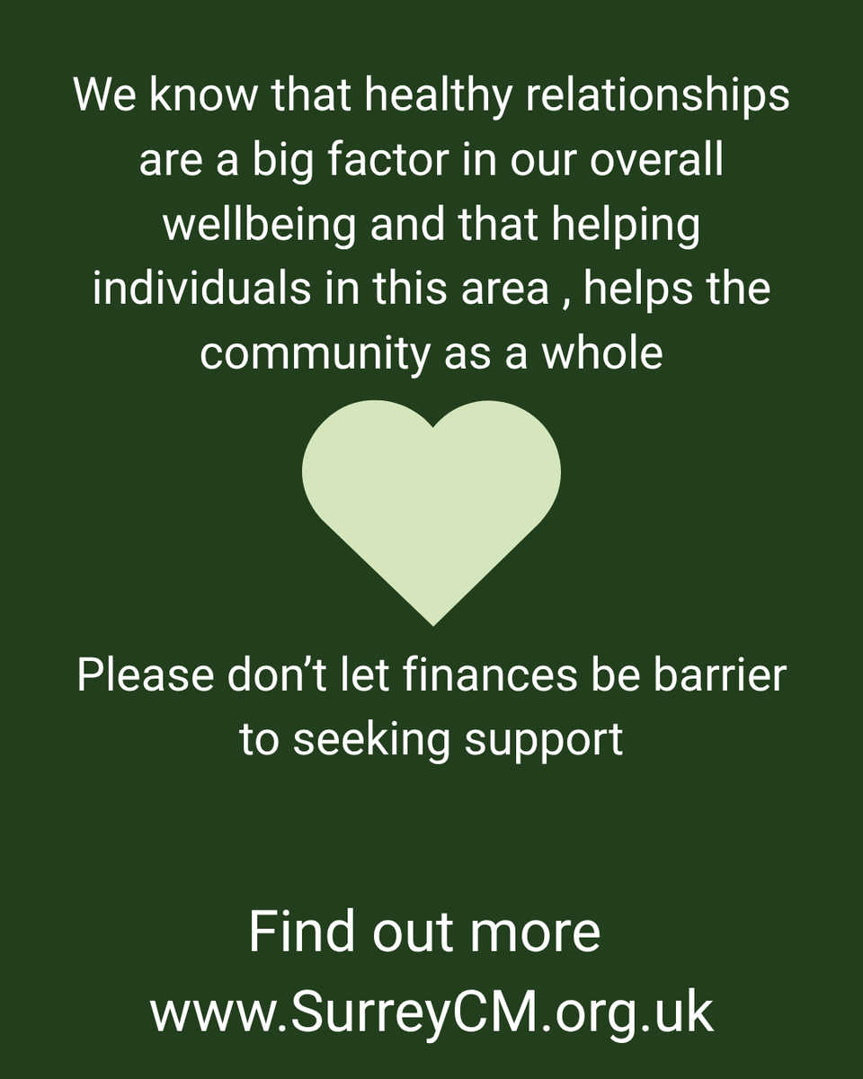 SurreyCM's tweet image. As a charity, we do not want finances to be a barrier to someone receiving support.

Talk to us about our Bursary Fund

01737 245212   info@SurreyCM.org.uk

#FinancialSupport #bursaryfund #lowcostcounselling #personalcounselling #relationships #family #sextherapy #youngpeople