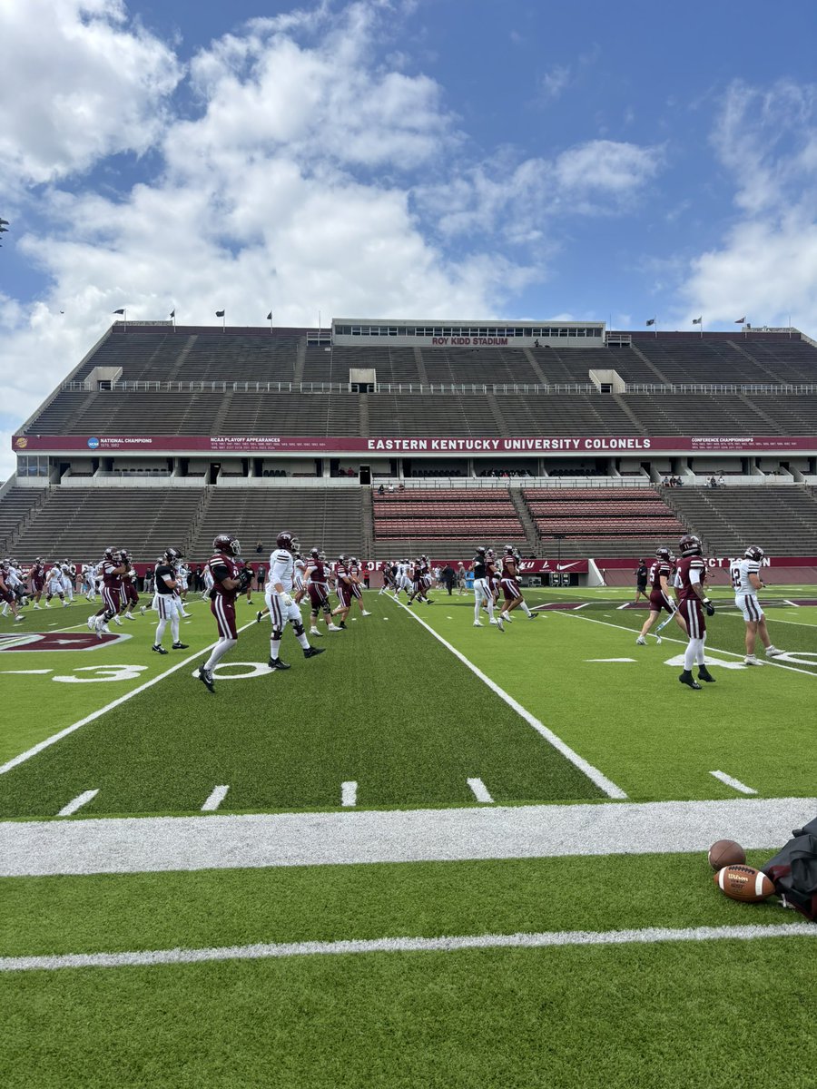 JacobiWatt45723's tweet photo. Had a great time at the @EKUFootball 
Spring game!! Really thankful for the invite @CoachDerekDay @EKUWWells @jaxegan_eku @CoachRav @CoachFields01 https://t.co/DF9SWGfiU9