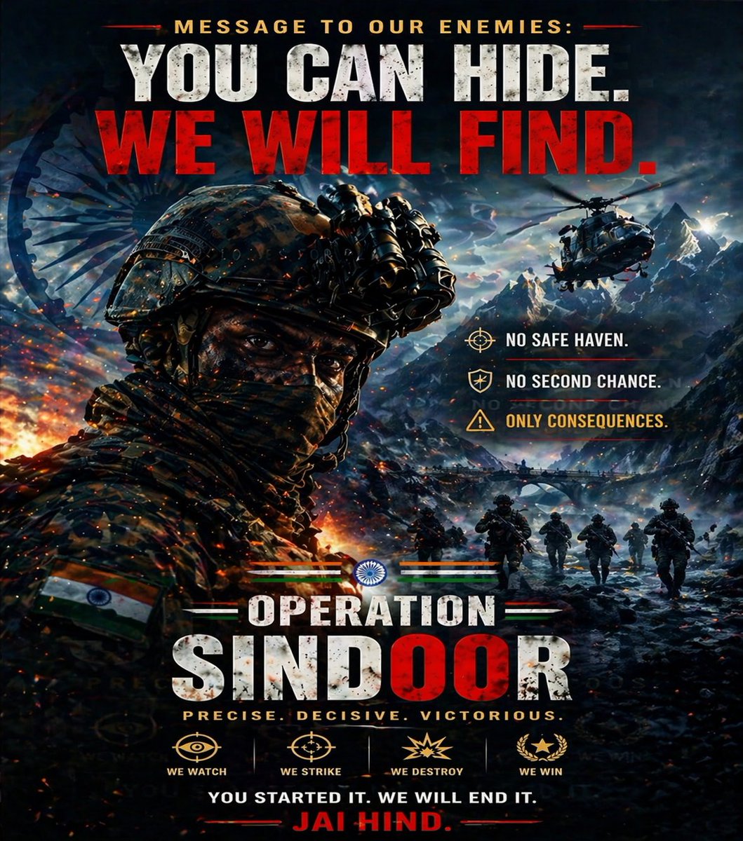 khan689104's tweet image. Operation Sindoor – We destroy. We win. Simple as that. No second chances. #JaiHind #OperationSindoor #IndianArmy