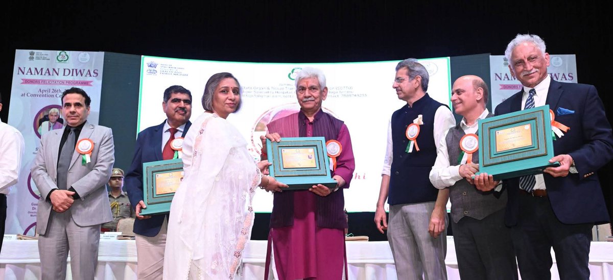 LG Shri Manoj Sinha highlights a timeless truth—humanity shines brightest in giving. Organ donors, especially cornea &amp; kidney donors, embody unmatched courage and compassion, gifting others a second chance at life. Truly our society’s greatest heroes. #OrganDonation #GiftOfLife