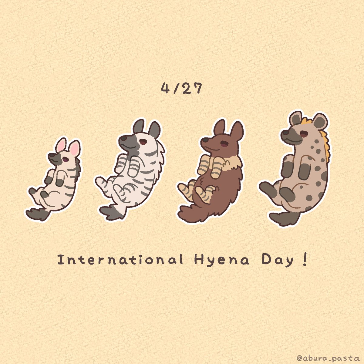 今日は #世界ハイエナの日 ！🎊
すべてのハイエナとハイエナ好きに、幸あれ〜〜〜！！！！✨️