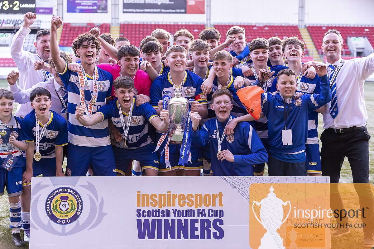 ScottishYouthFA's tweet image. A strong finish! 🏆

Huge congratulations to Kilwinning Rangers FC Madrid on winning the 16s Cup Final 👏🎉

A top-class performance driven by passion and hard work across the pitch

#SYFAinspireCup #inspired @inspiresport @CollargeImages @Madrid2010s