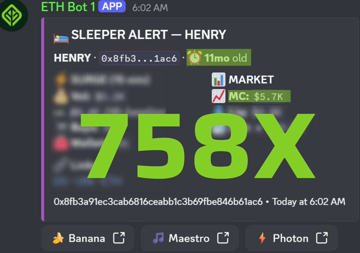 alpha_gardeners's tweet photo. ETH Sleepers Live 🧑‍🌾

We just released a new tracking tool for old ETH tokens.

Top gainer today:
$HENRY ➜ $5.7K ➜ $4.3M (758x) 🚀

Don’t miss out on the next one! https://t.co/dwJFaXMDH6