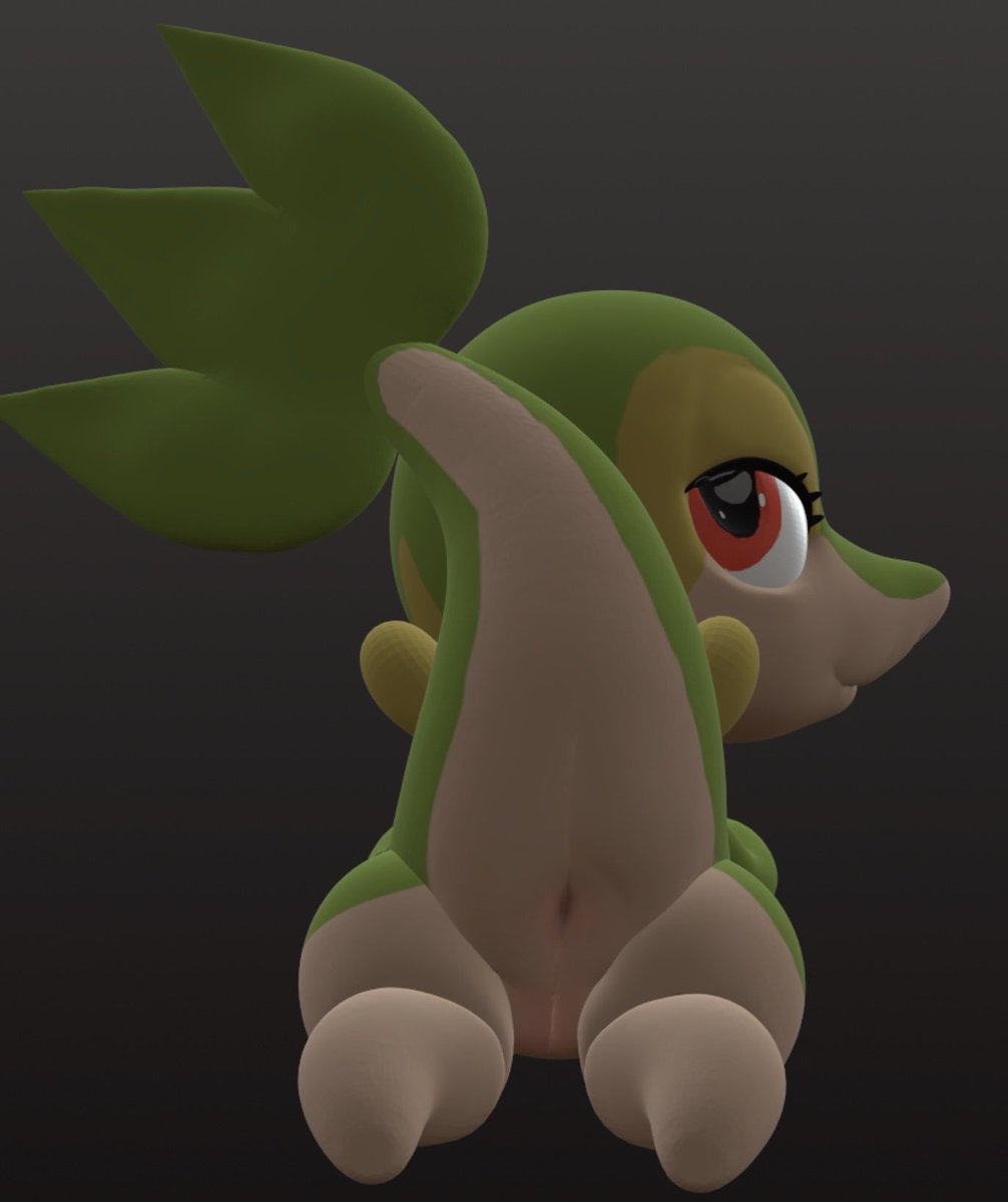 PolyVandalism's tweet photo. Did a couple sculpts of @AzRE_SP ‘s Snivy design. They’re so cute 😍 https://t.co/pfSIQy9iMC