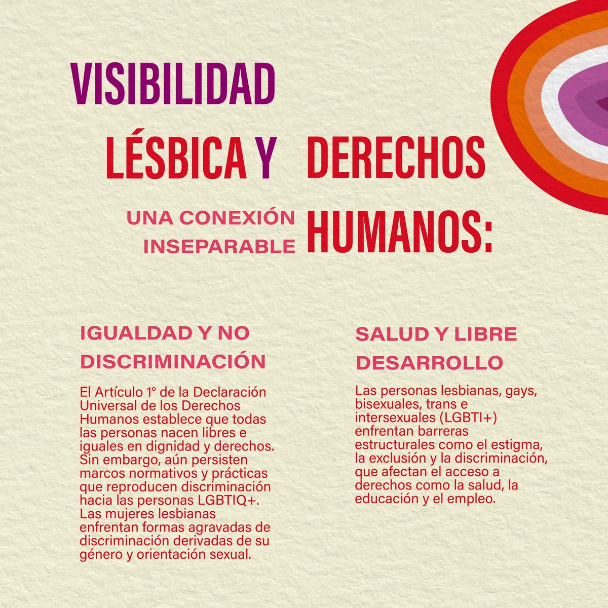 cdhmorelos's tweet image. 🕊️ Reconocer a las personas lesbianas en el espacio público implica avanzar en la garantía de igualdad, dignidad y no discriminación, así como en el acceso efectivo a la justicia y a una vida libre de violencia.

#NoDiscriminación #Igualdad #Diversidad