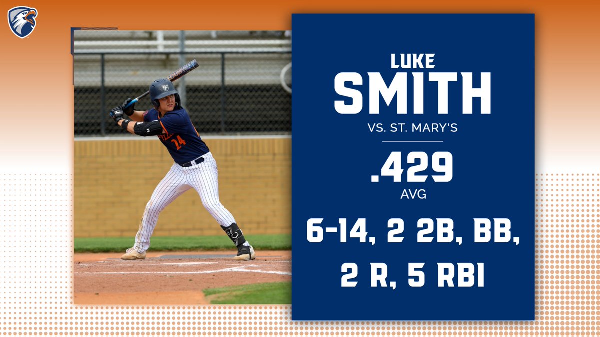 PatriotsBSBdata's tweet photo. Caden Copeland and Luke Smith are the Pats Pitcher and Hitter of the series against St. Mary's https://t.co/zbZqAIsBen