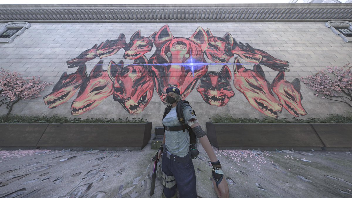 NONTAN_WHITECAT's tweet image. みんな撮ってた場所やっと見つけた‼️
ついでに浪人と仲良しカットも📸
 #TheDivision2 #ディビジョン2 #Ubisoft