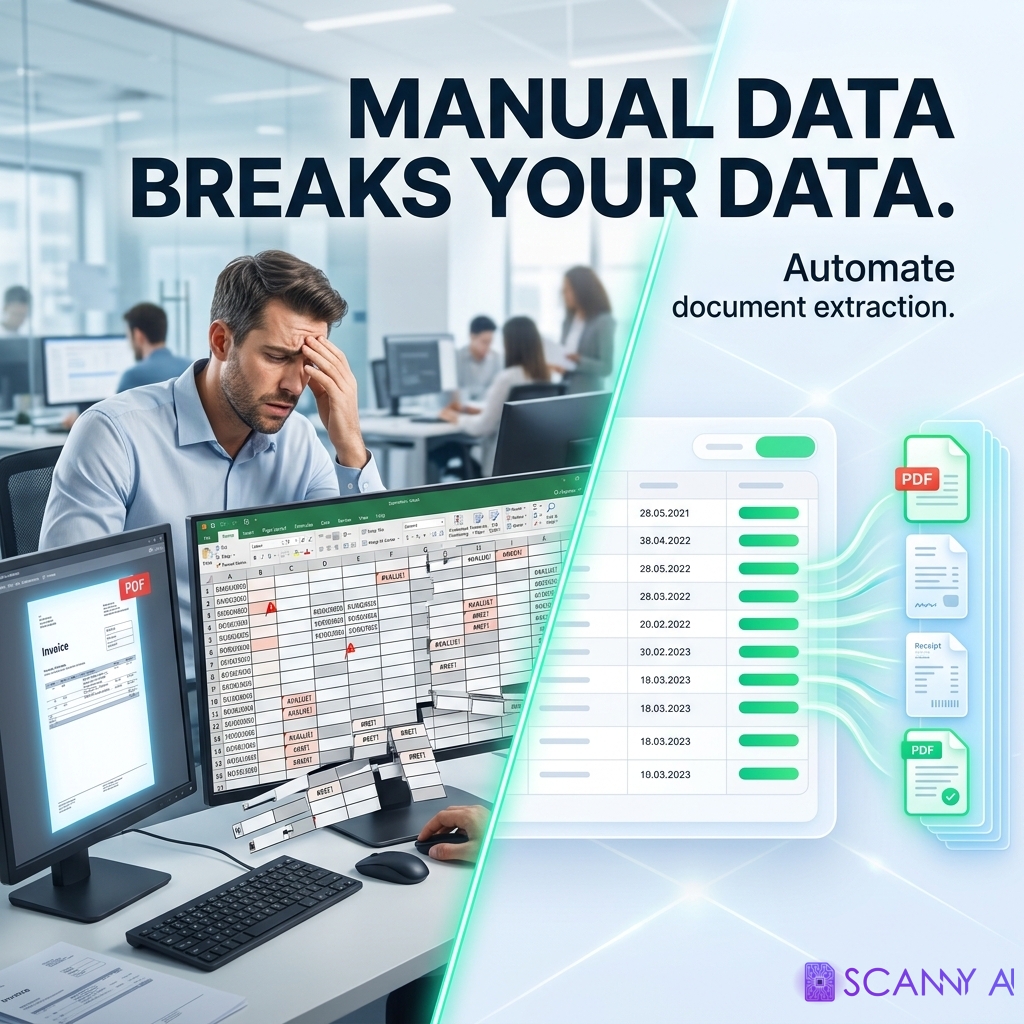 scannyai's tweet photo. Bad data often starts with manual entry.

Copying from documents creates errors.

Scanny AI extracts clean data automatically.

See how
https://t.co/Mm8mLCseKP https://t.co/etFjor95UI