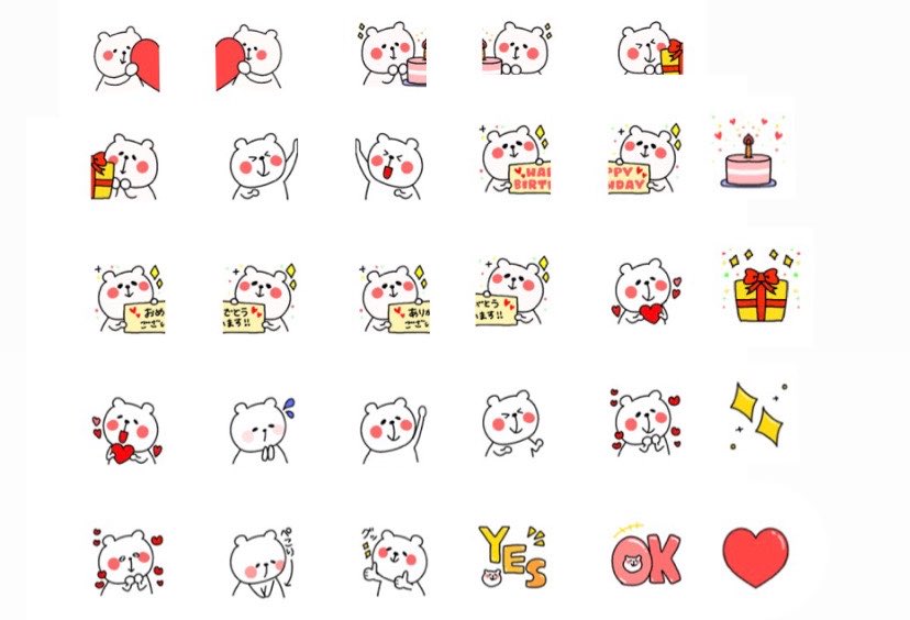 久しぶりに｡·͜·｡ #LINE絵文字 リリースされました🧸 ほっこり系＋