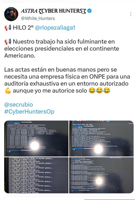 🚨EXPLOSIVO BOMBA URGENTE: le está pasando toda la información al secretario general USA, han detectado el fraude tienen localizada a la empresa externa y la llave 🗝️<a href="/Samame/">Sam</a>
Urgente
<a href="/FiscaliaPeru/">Ministerio Público</a>
<a href="/MininterPeru/">Ministerio del Interior 🇵🇪</a>
General Arriola detengan a #SAMAME