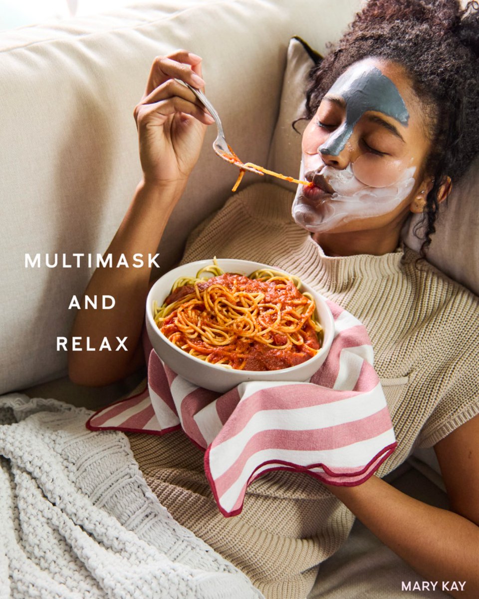 MKToday's tweet photo. This is your reminder that skincare doesn’t have to be complicated—or perfectly posed.
Multitasking? Yes. Self-care? Also yes.
Here’s the vibe: a little spaghetti, a cozy couch, and a full-face skincare moment. https://t.co/gWt07JcI5W https://t.co/shAnBet13e