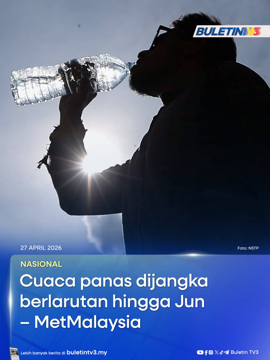 NASIONAL | Cuaca panas yang melanda beberapa negeri ketika ini dijangka berlarutan sehingga Jun depan.

#BuletinTV3 #CuacaPanas

Berita penuh di bit.ly/41SXvFh