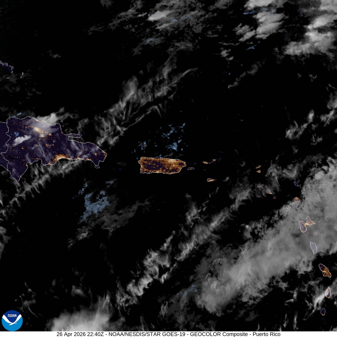 VegaBajaWx's tweet image. Imagen de satélite April 26, 2026 at 07:00PM #PuertoRico #weather
