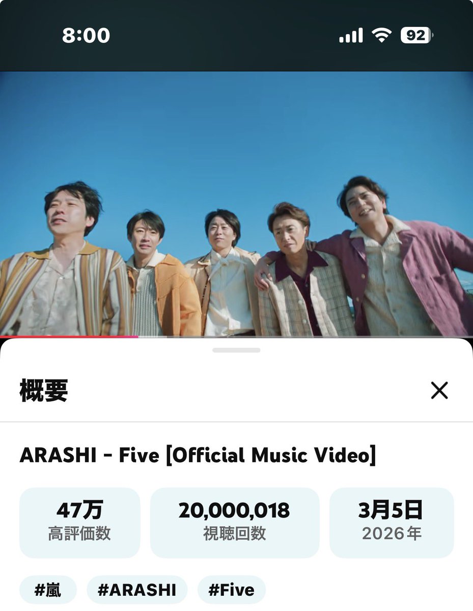 来たーーーーー!!!!!
Five2000万回再生おめでとう🎉😂