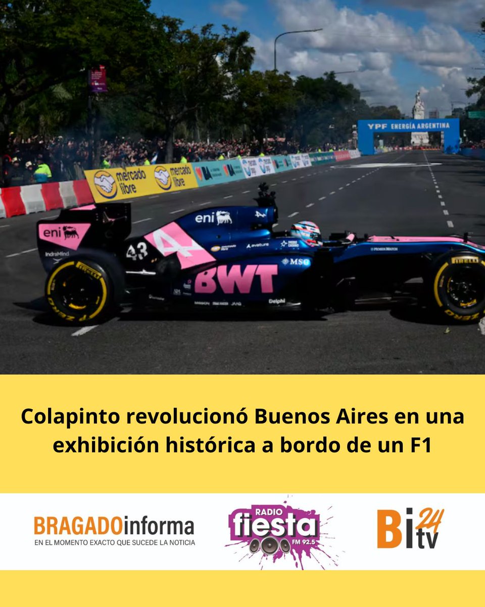 Colapinto revolucionó Buenos Aires en una exhibición histórica a bordo de un F1
bragadoinforma.com.ar/nota/30137/col…