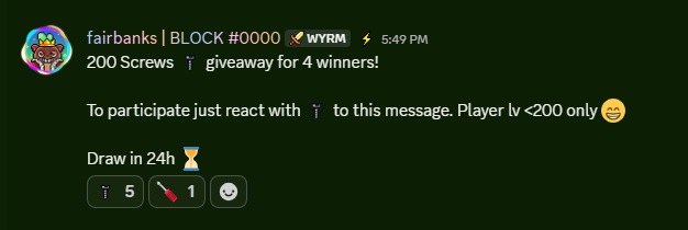 emptycanstudios's tweet photo. What is happening in the Angry Dynomites Lab Discord right now? 

Just a little screw giveaway by a legend of the Event Masterpieces @fairbanks__  

React by 00:00 UTC

https://t.co/Uhglg3Ntff https://t.co/kSfTzu8izT
