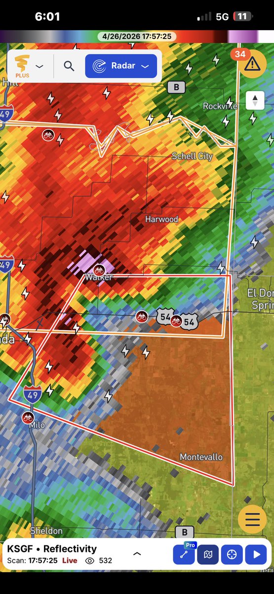 cashman1210's tweet image. Tornado warning for walker and Montevalleo Kansas this looks like it might spin up a nado #weather