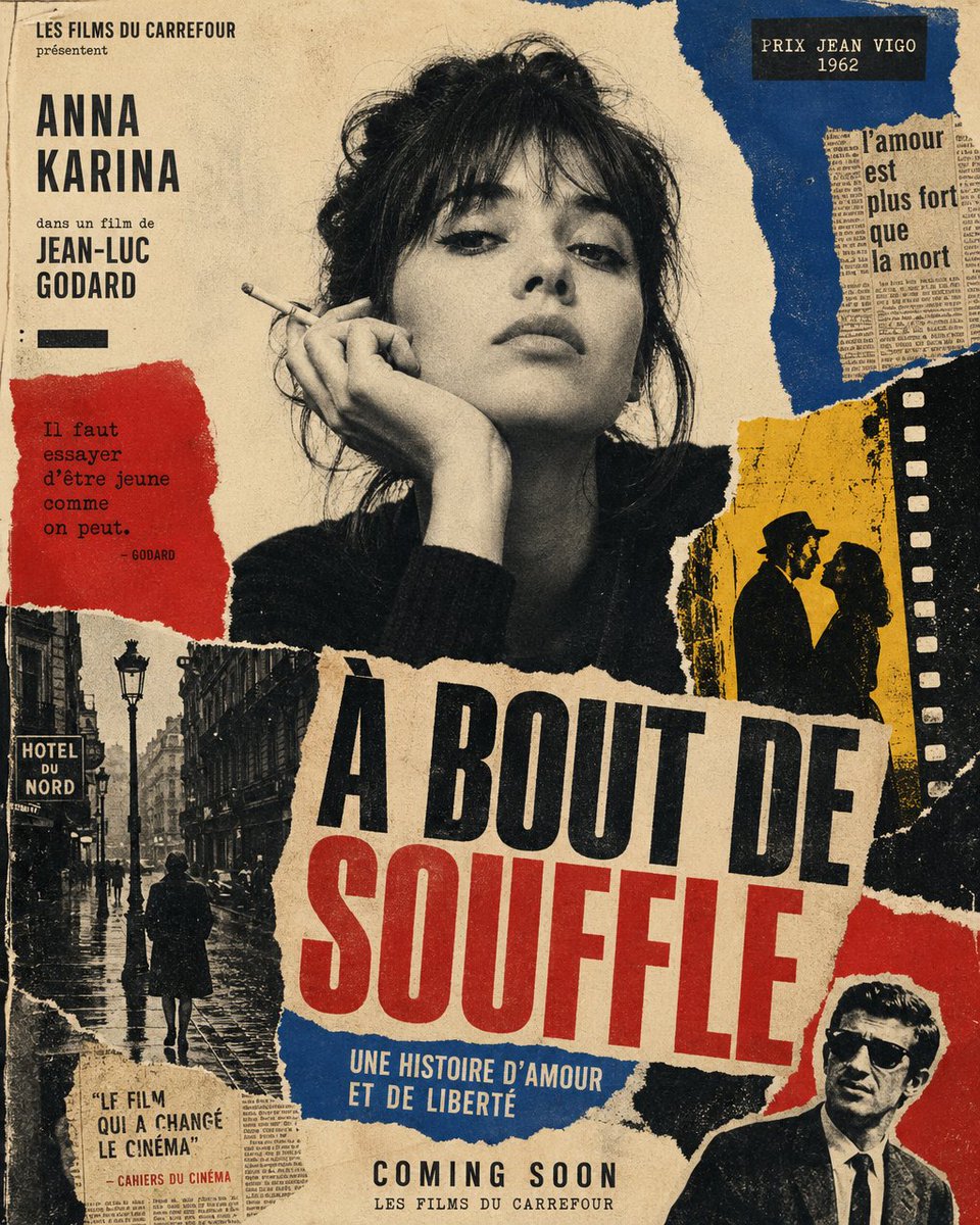 French New Wave Torn Poster Collage