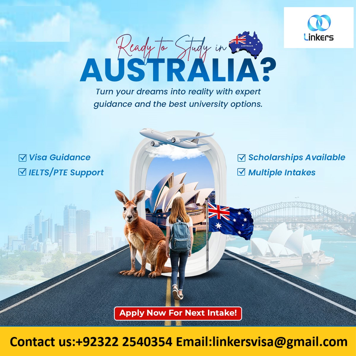 EraasAdvisor's tweet image. Ready to Study in Australia? 🇦🇺

🎓 Visa Guidance
📚 IELTS / PTE Support
💰 Scholarships Available
📅 Multiple Intakes
 Contact Us:+ 0322 2540354
 #studyinaustralia #studyabroad