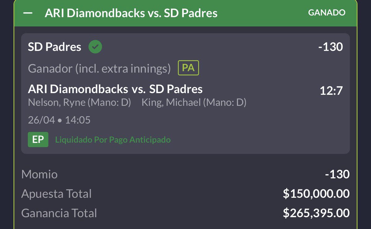 GANAMOS OTRO RETO GRATIS $1,600 a $10,000🪜✅

YA SON 2 RETOS GANADOS AL HILO 🪡

TMB LLEVAMOS 8 PICKS GRATIS GANADOS AL HILO 🪡

BENDITO PA. SEGUIMOS GANANDO TODO 😍