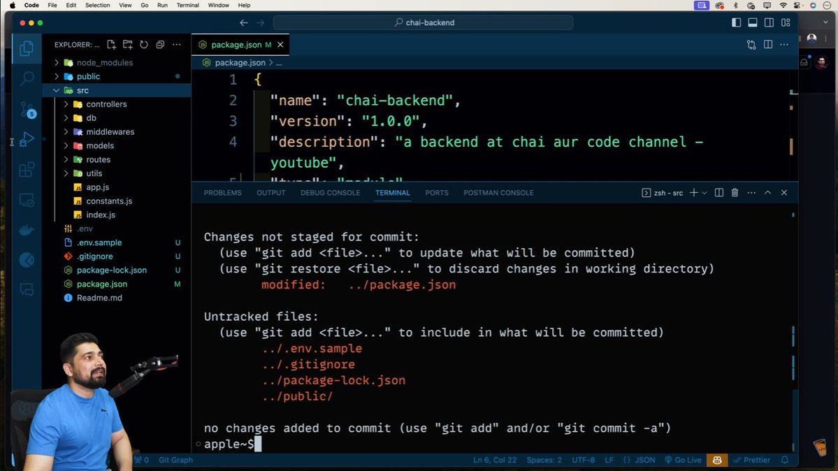 minsuagrahari's tweet image. [Day 7] of Backend learning 🚀

Learned professional project setup today:
- Prettier config (.prettierrc, .prettierignore)
- Proper folder structure
- .gitkeep usage
- nodemon workflow

Clean setup = better development

@nirudhuuu @Hiteshdotcom @ChaiCodeHQ 

#Backend #NodeJS #JS