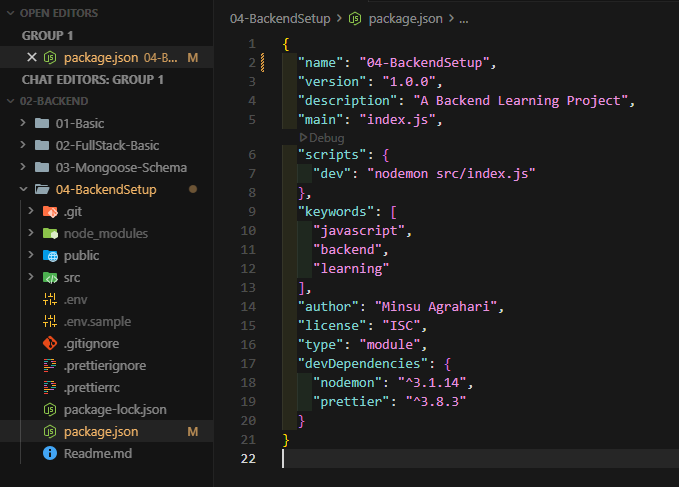 minsuagrahari's tweet image. [Day 7] of Backend learning 🚀

Learned professional project setup today:
- Prettier config (.prettierrc, .prettierignore)
- Proper folder structure
- .gitkeep usage
- nodemon workflow

Clean setup = better development

@nirudhuuu @Hiteshdotcom @ChaiCodeHQ 

#Backend #NodeJS #JS
