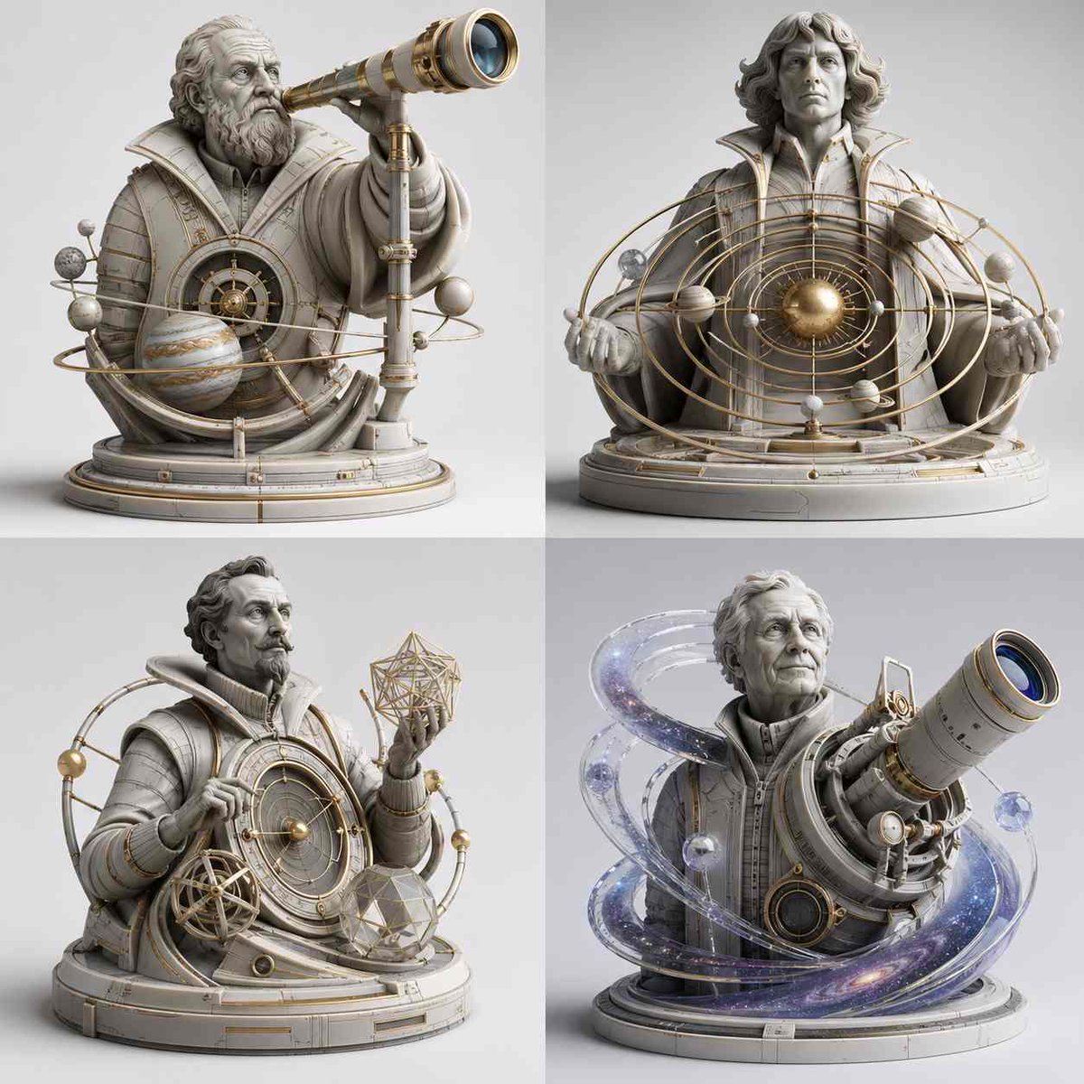 Astronomers Immortalized in 3D Printed Elegance - PromptGather image 1