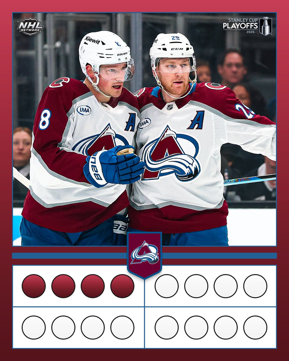 NHLMedia's tweet photo. THE @Avalanche SECURE THE SWEEP! 🏔️

📺: #NHLTonight on NHL Network has postgame coverage of every game of the #StanleyCup Playoffs https://t.co/qnyJDnfUJl