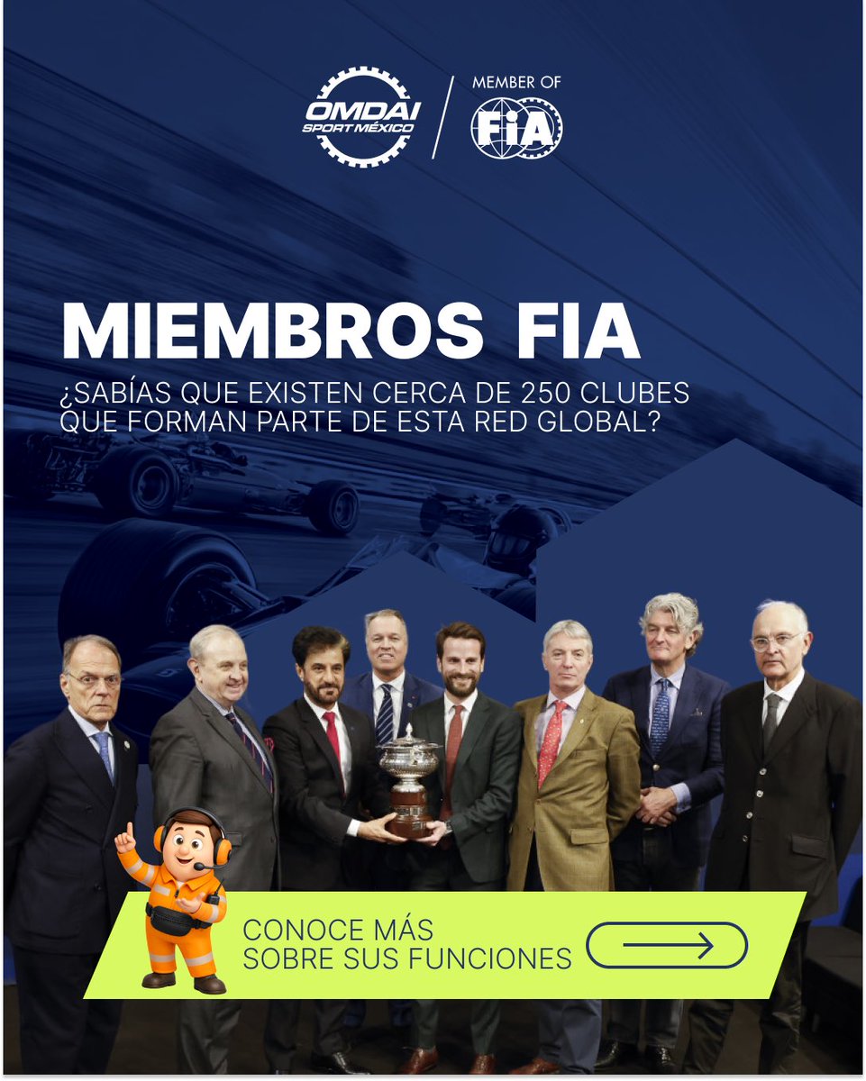 OMDAIMX's tweet photo. Conoce todos los clubes miembros de la FIA en la pagina oficial de fia en el apartado de “Miembros”
Nosotros estamos orgullosos de representar junto con la organización hermana @femadac a nuestro país en el deporte motor🚗 #fia #undeporteparatodxs https://t.co/PEnF6Q5jRs